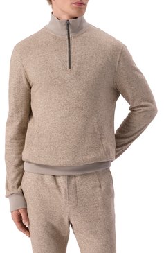Мужской джемпер из шелка и шерсти MVST бежевого цвета, арт. 17M469/SS00 | Фото 3 (Рукава: Длинные; Материал сплава: Проставлено; Материал внешний: Шерсть, Шелк; Драгоценные камни: Проставлено; Длина (для топов): Стандартные; Стили: Кэжуэл; Принт: Без принта; Мужское Кросс-КТ: Джемперы; Вырез: Круглый)