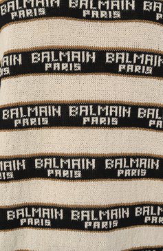 Мужской джемпер из хлопка и шерсти BALMAIN черно-белого цвета, арт. AH0KD000KE56 | Фото 5 (Мужское Кросс-КТ: Джемперы; Рукава: Длинные; Длина (для топов): Стандартные; Принт: С принтом; Материал сплава: Проставлено; Материал внешний: Хлопок; Драгоценные камни: Проставлено; Вырез: Круглый; Стили: Кэжуэл)