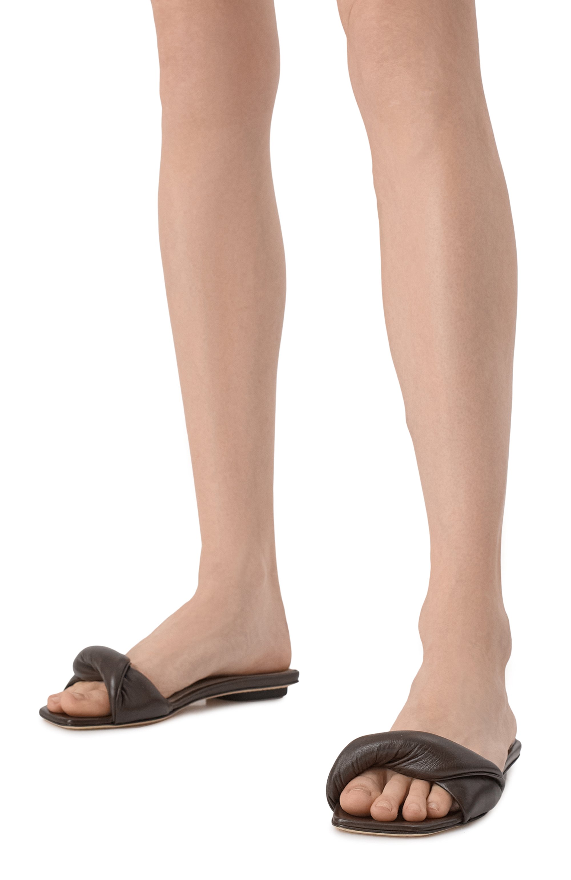 Кожаные шлепанцы LORENA ANTONIAZZI темно-коричневого цвета по цене 52400 руб., арт. R25251SC27A/9841, фото 3 Кожаные шлепанцы LORENA ANTONIAZZI, арт. R25251SC27A/9841, фото 3