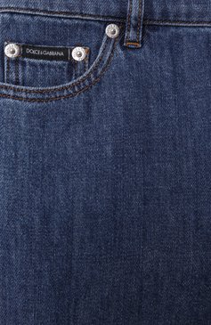 Детские джинсы DOLCE & GABBANA синего цвета, арт. L42F75/LDC67/8-14 | Фото 3 (Нос: Не проставлено; Материал сплава: Проставлено; Детали: Потертости; Материал внешний: Хлопок; Ростовка одежда: 8 лет | 128 см, 13 - 15 лет | 158 см, 10 - 11 лет | 140 - 146см)