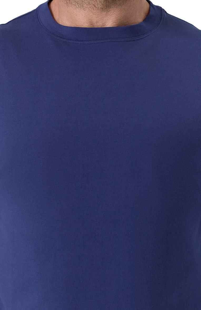 Мужская хлопковая футболка BRUNELLO CUCINELLI синего цвета, арт. M0B131308W | Фото 5 (Длина (для топов): Удлиненные; Автоматизация ТО: Проставлено; Материал внешний: Хлопок; Рукава: Короткие; Автоматизация состава: Проставлено; Принт: Без принта; Стили: Кэжуэл; Мужское Кросс-КТ: Футболка-одежда; Big sizes: Big Sizes; Детали: Без декора; Размерность: Идёт в размер)