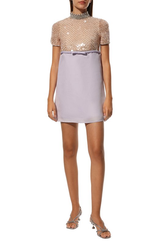 Шелковое платье Miu Miu MF4568-10YA-F0230 Сиреневый  MF4568-10YA-F0230 Фото 2