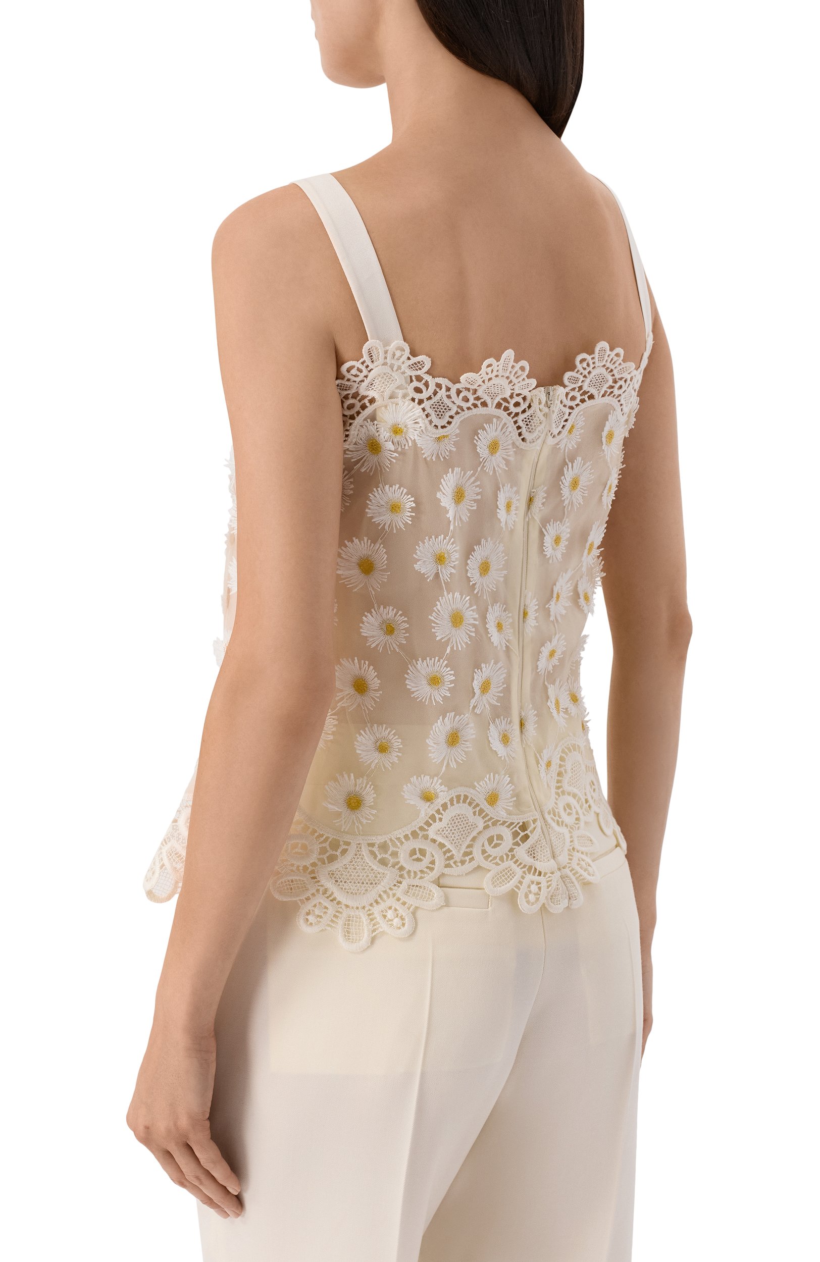 Топ ELIE SAAB кремового цвета по цене 141500 руб., арт. T0385NBC26/TUM02, фото 4 Топ ELIE SAAB, арт. T0385NBC26/TUM02, фото 4