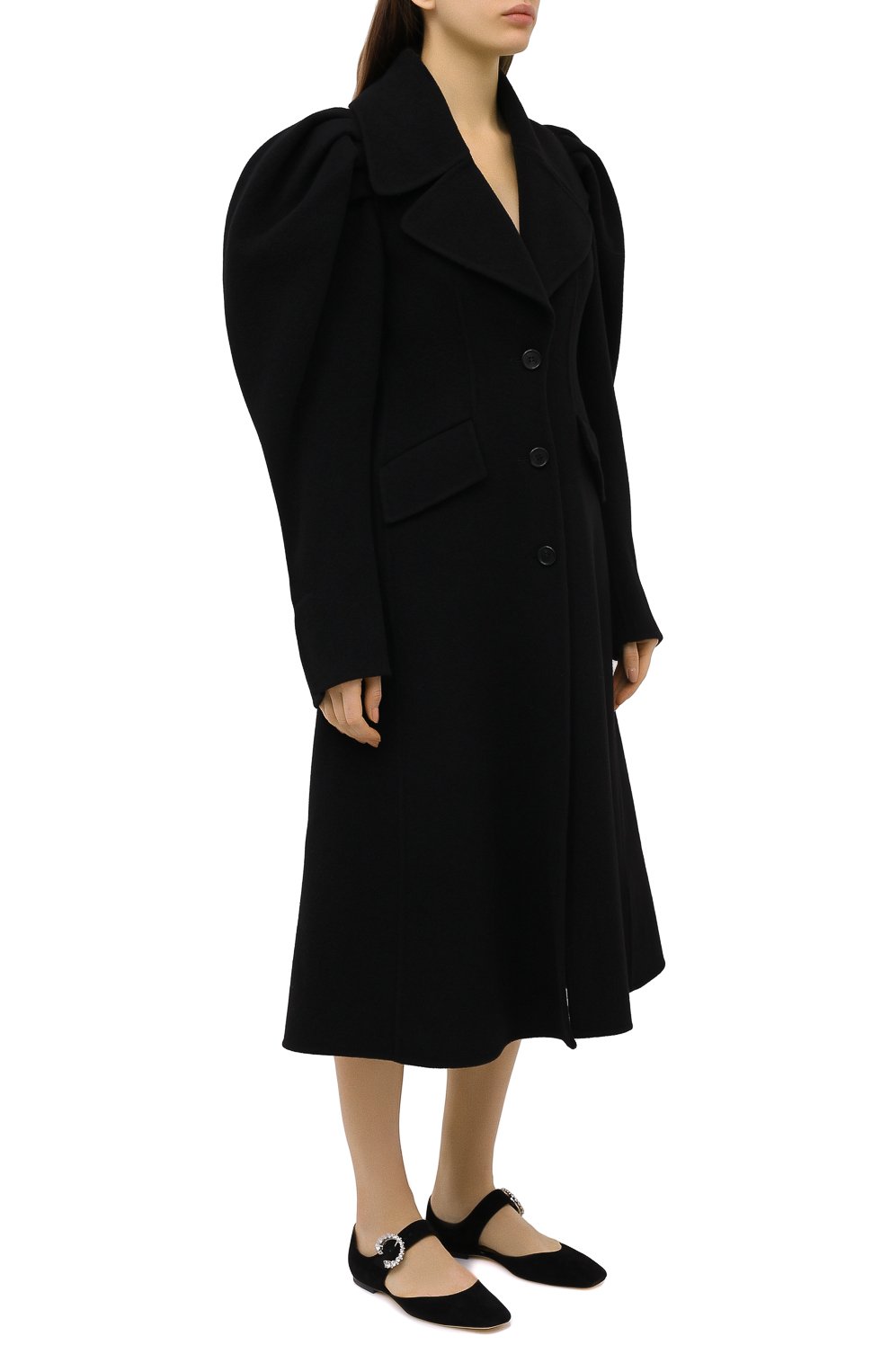 Шерстяное пальто JW ANDERSON черного цвета по цене 107500 руб., арт. C00077 PG0352, фото 3 Шерстяное пальто JW ANDERSON, арт. C00077 PG0352, фото 3