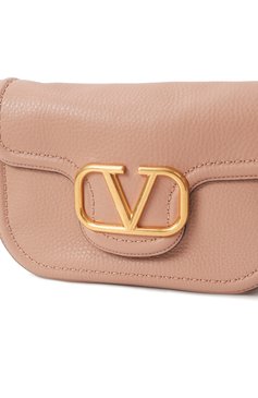 Женская сумка alltime VALENTINO светло-бежевого цвета, арт. 5W0B0N20/IMZ | Фото 3 (Материал сплава: Проставлено; Материал: Натуральная кожа; Ремень/цепочка: На ремешке; Размер: small; Драгоценные камни: Проставлено)