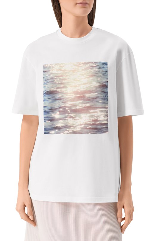 Хлопковая футболка Jil Sander J03GC0157/J20362 Белый  J03GC0157/J20362 Фото 3