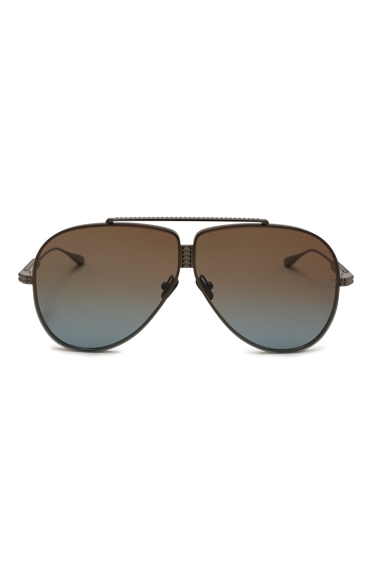 Женские солнцезащитные очки VALENTINO коричневого цвета, арт. VLS-100C | Фото 3 (Тип очков: С/з; Региональные ограничения белый список (Axapta Mercury): Не проставлено; Нос: Не проставлено; Материал: Металл; Очки форма: Авиаторы; Оптика Гендер: оптика-женское)