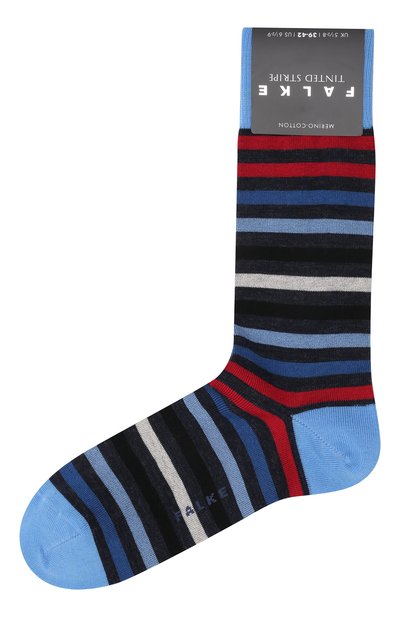 Носки из шерсти и хлопка tinted stripe FALKE голубого цвета по цене 1990 руб., арт. 13279, фото 1 Носки из шерсти и хлопка tinted stripe FALKE, арт. 13279, фото 1