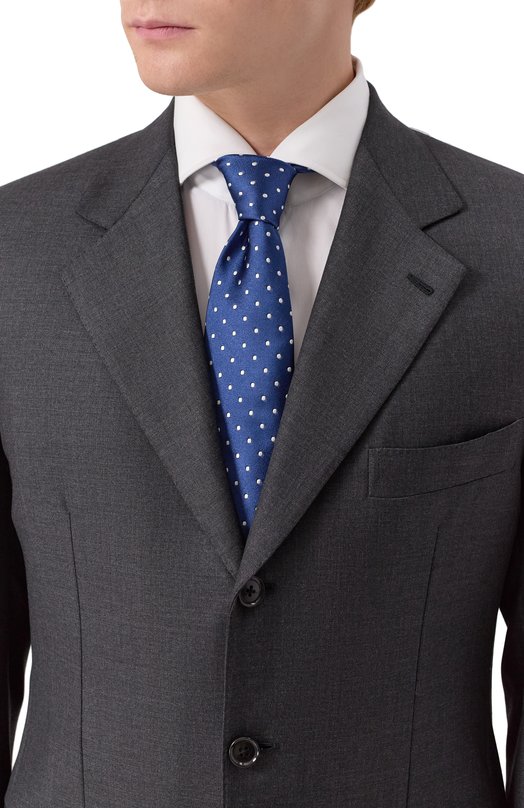 Шелковый галстук Kiton UCRVKLC06L7502 Синий  UCRVKLC06L7502 Фото 2