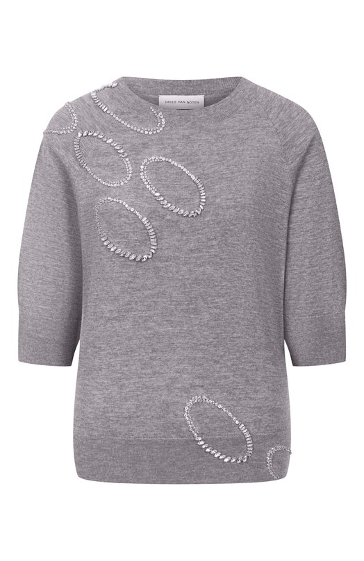 Шерстяной пуловер Dries Van Noten 011202/3700 Серый 011202/3700