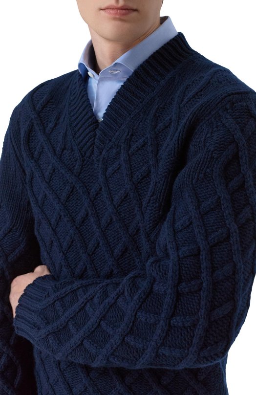 Шерстяной свитер KNT UMM070603 Синий  UMM070603 Фото 5