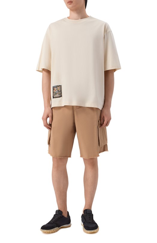 Хлопковые шорты Laneus S6LAMASH091 Бежевый  S6LAMASH091 Фото 2