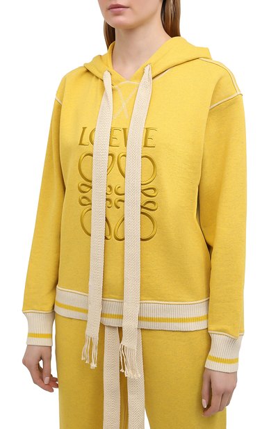 Хлопковое худи LOEWE желтого цвета по цене 77350 руб., арт. S359341XA9, фото 3 Хлопковое худи LOEWE, арт. S359341XA9, фото 3