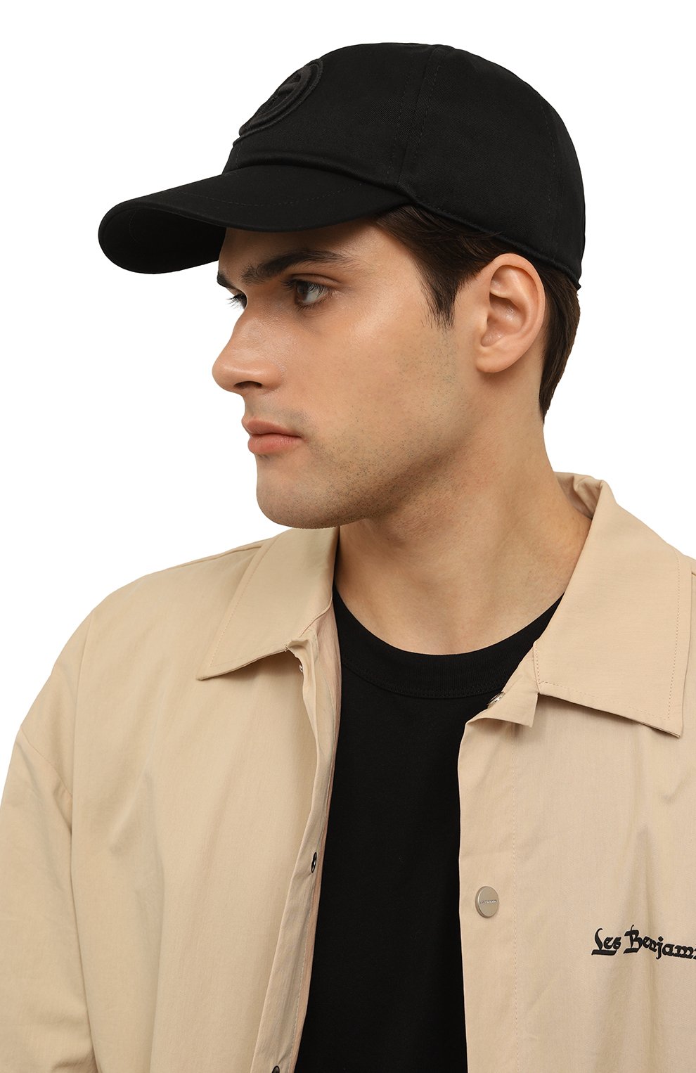 Хлопковая бейсболка GIORGIO ARMANI черного цвета по цене 39950 руб., арт. 747413/4R524, фото 2 Хлопковая бейсболка GIORGIO ARMANI, арт. 747413/4R524, фото 2