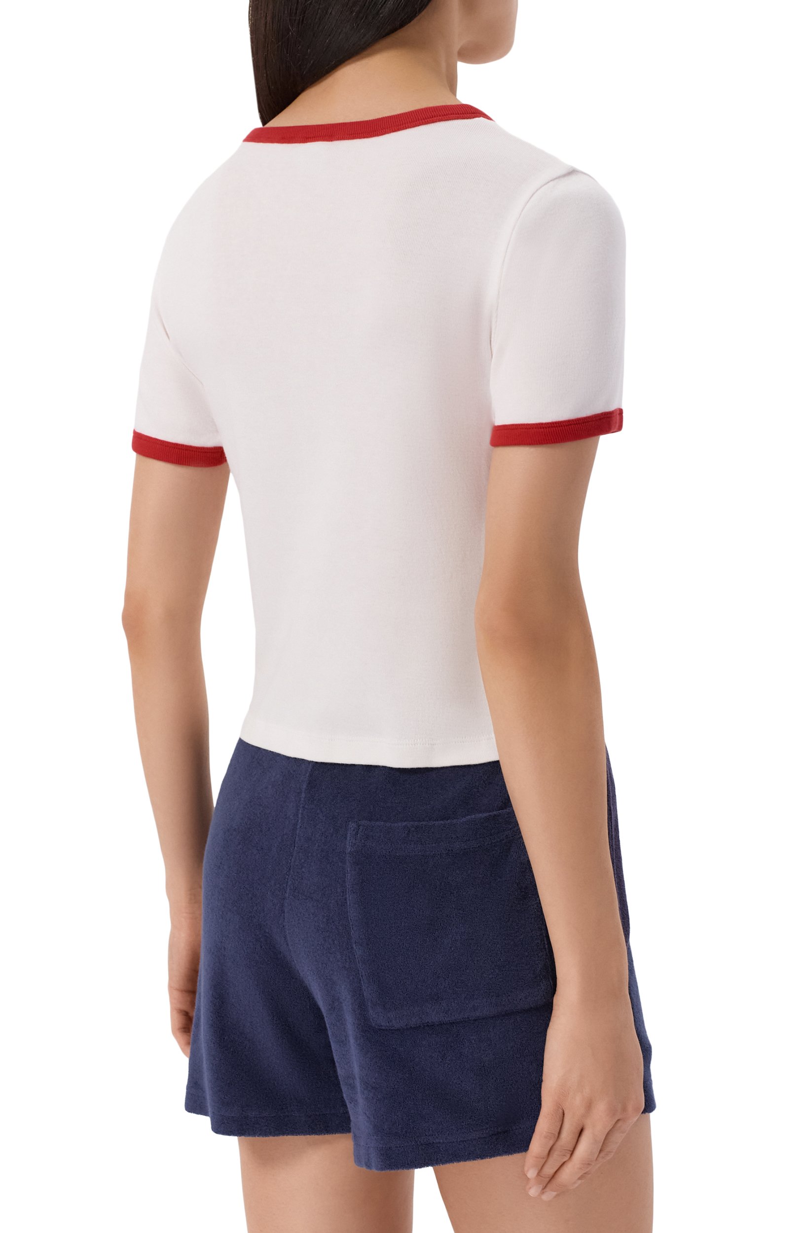 Хлопковая футболка SPORTY AND RICH белого цвета по цене 14300 руб., арт. T007371183WH17, фото 4 Хлопковая футболка SPORTY AND RICH, арт. T007371183WH17, фото 4