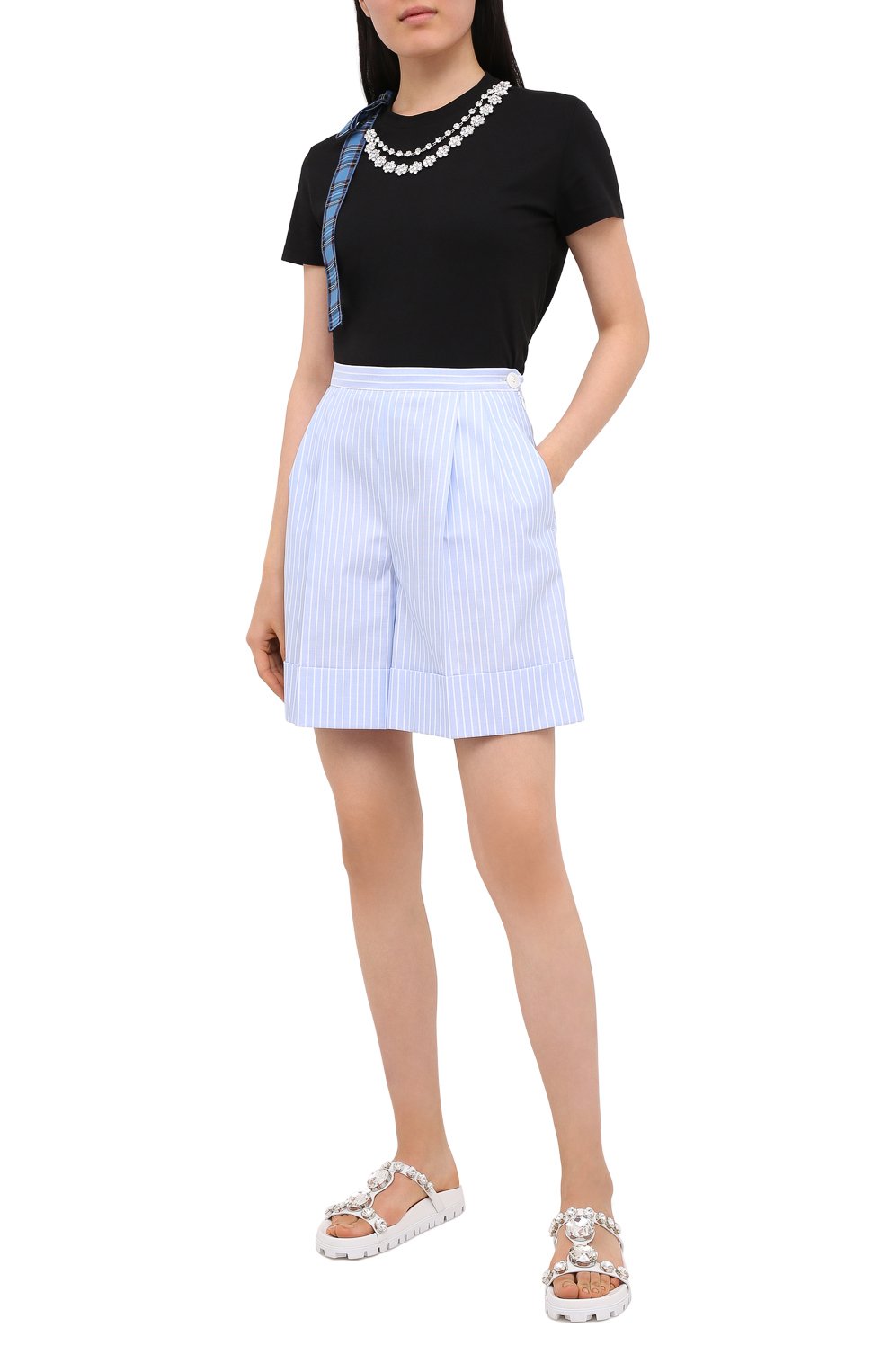 Хлопковые шорты MIU MIU, арт. MP1397-J2Y-F0012, фото 2