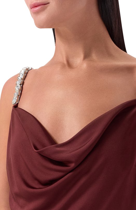 Платье из вискозы David Koma PF25DK81D Бордовый  PF25DK81D Фото 4