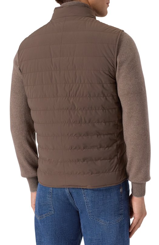Пуховый жилет Brunello Cucinelli MM4911711 Коричневый  MM4911711 Фото 4