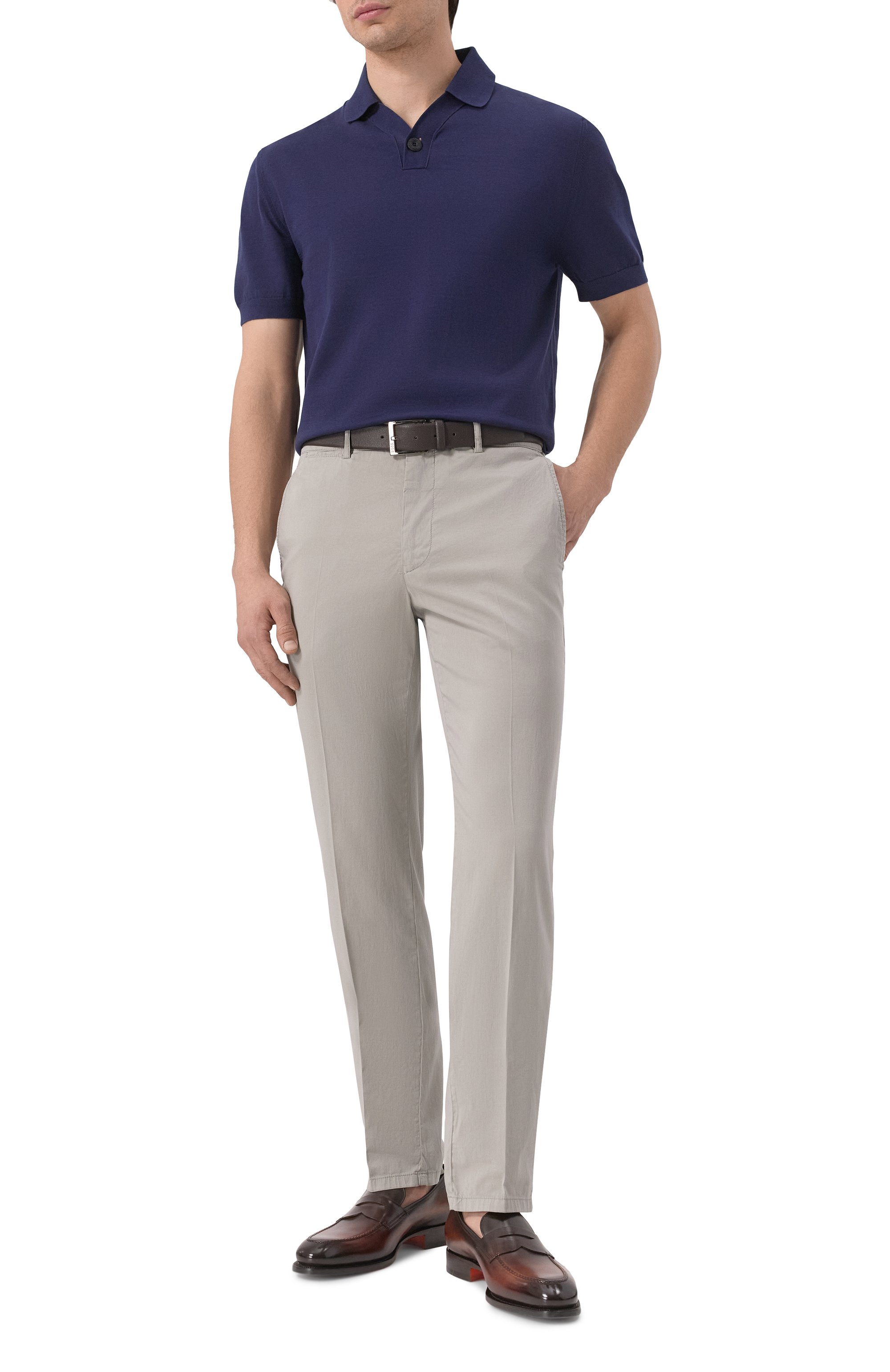 Хлопковое поло KITON темно-синего цвета по цене 137500 руб., арт. UMM060802, фото 2 Хлопковое поло KITON, арт. UMM060802, фото 2