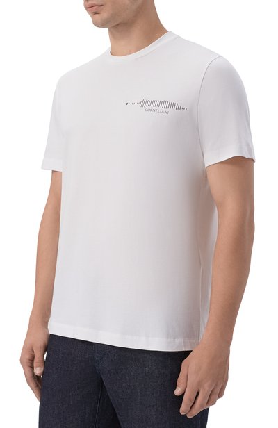 Хлопковая футболка CORNELIANI белого цвета по цене 23200 руб., арт. 28G573/2A25004, фото 3 Хлопковая футболка CORNELIANI, арт. 28G573/2A25004, фото 3