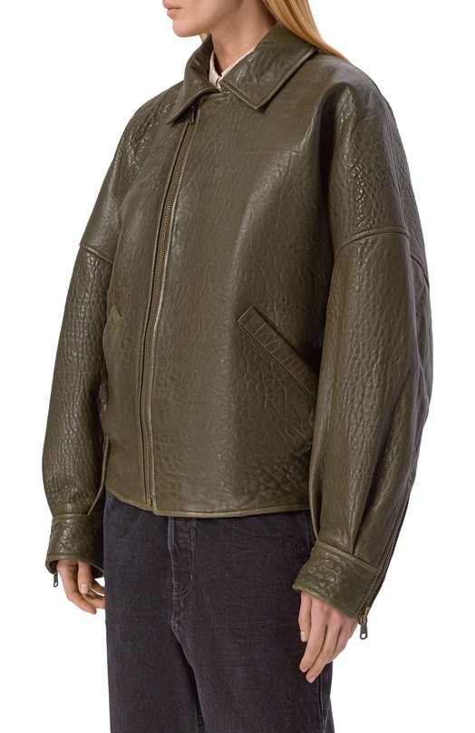 Утепленная кожаная куртка Petar Petrov S26LJ2 Зелёный  S26LJ2 Фото 3