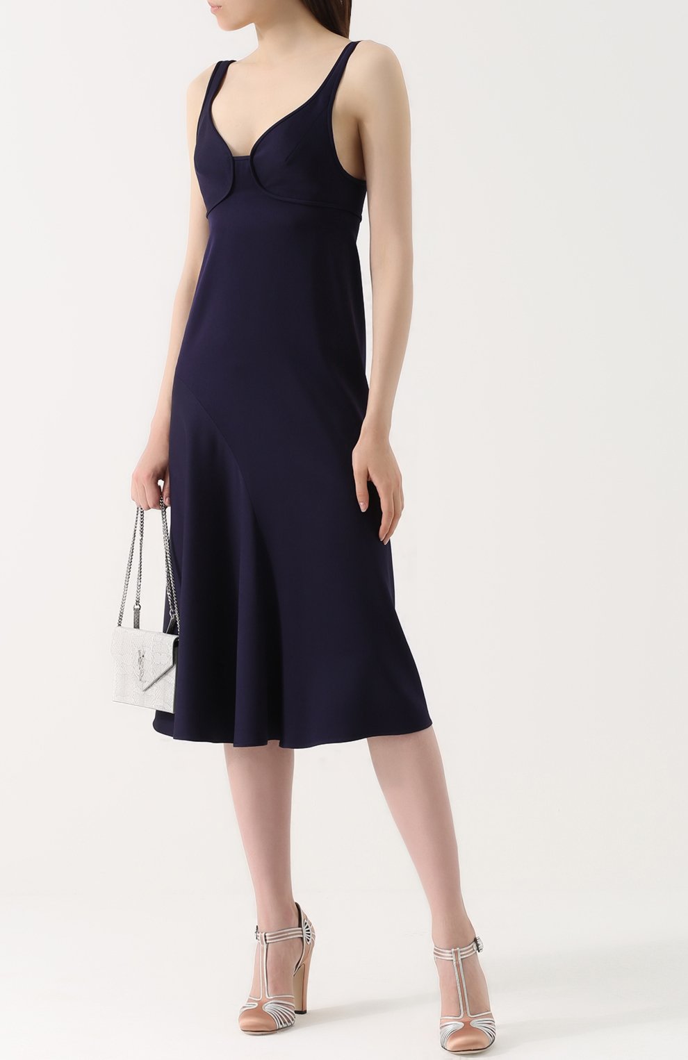 Атласные туфли с вставками из металлизированной кожи GUCCI, арт. 466340/F14Q0, фото 2