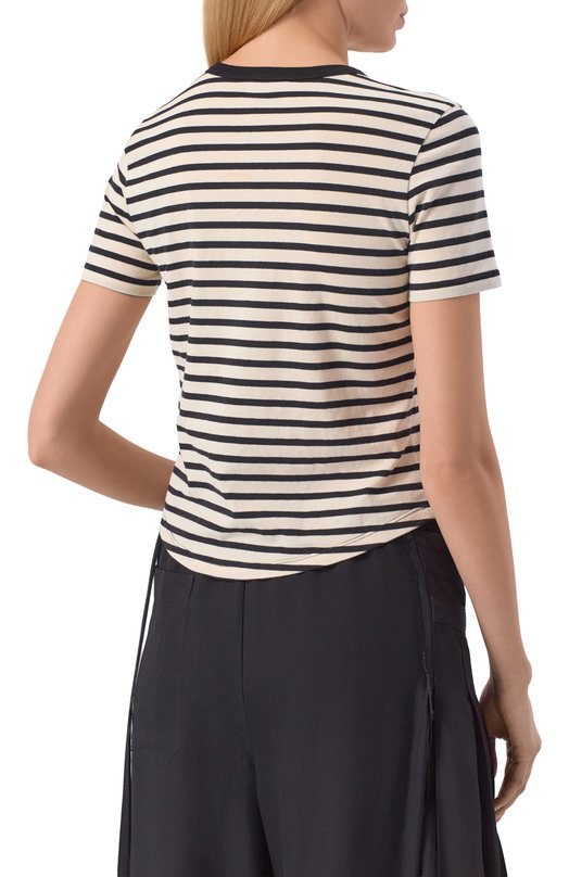 Хлопковая футболка Ann Demeulemeester B0013839/FA717 Чёрно-белый  B0013839/FA717 Фото 4