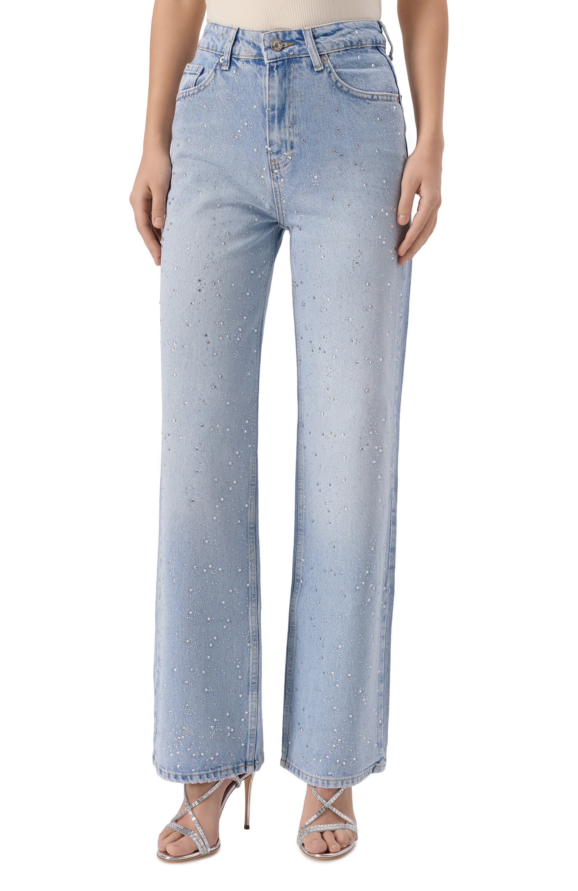 Джинсы с отделкой стразами SASHA KIM, арт. SK-00001792, фото 3