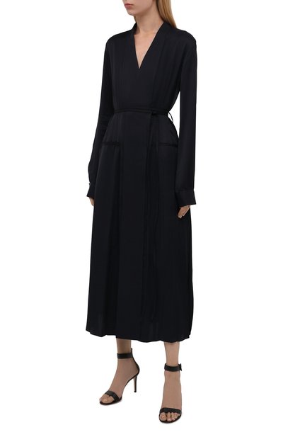 Платье из вискозы JIL SANDER темно-синего цвета по цене 237500 руб., арт. JSWT506706-WT381500, фото 3 Платье из вискозы JIL SANDER, арт. JSWT506706-WT381500, фото 3