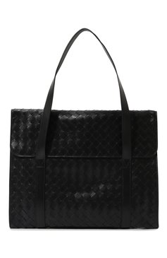 Мужская сумка-тоут intrecciato BOTTEGA VENETA черного цвета, арт. 795102/V2HL1 | Фото 1 (Материал сплава: Проставлено; Материал: Натуральная кожа; Драгоценные камни: Проставлено; Размер: large)