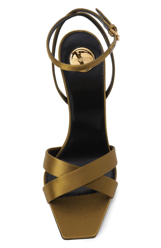 Текстильные босоножки Lucienne 110 Saint Laurent 830287/9QNA0 Хаки  830287/9QNA0 Фото 6