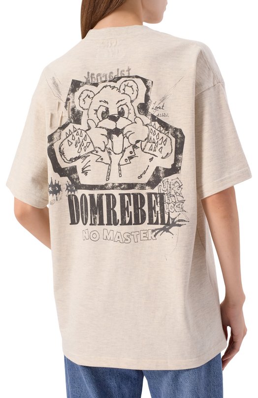 Хлопковая футболка DOMREBEL RUNT T-SHIRT Кремовый  RUNT T-SHIRT Фото 4