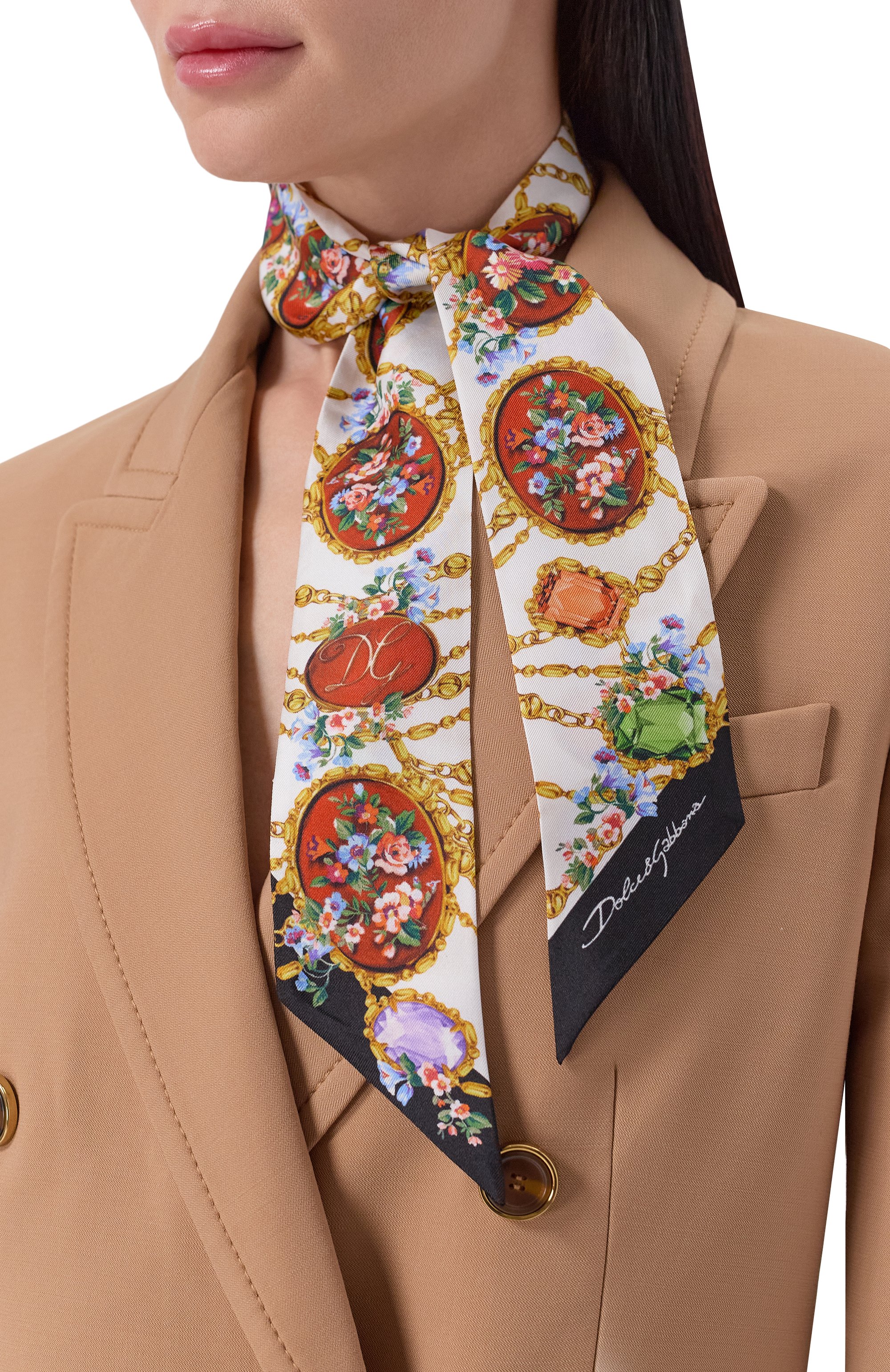 Шелковый шарф-твилли DOLCE & GABBANA, арт. FS215A/GDDLI, фото 2