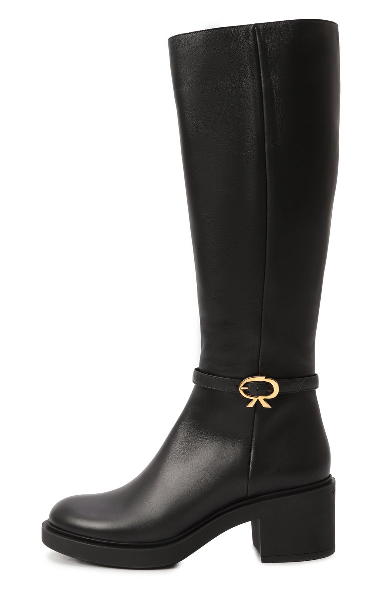Женские кожаные сапоги ribbon dumont 45 GIANVITO ROSSI черного цвета, арт. G80385.45G0M.VGINER0 | Фото 4 (Материал внешний: Натуральная кожа; Подошва: Платформа; Высота голенища: Средние; Материал внутренний: Натуральная кожа; Каблук высота: Средний; Каблук тип: Устойчивый; Материал утеплителя: Без утеплителя)