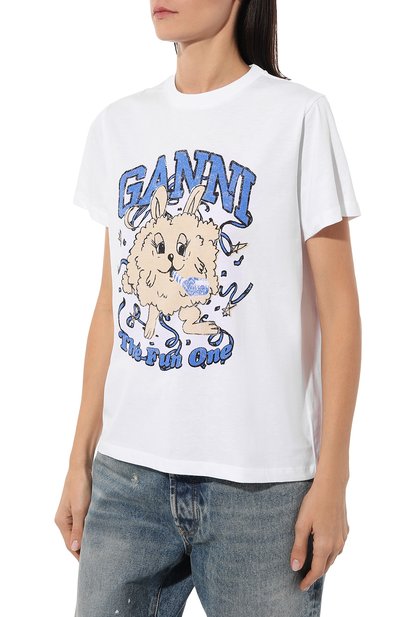 Хлопковая футболка GANNI, арт. T3673, фото 3