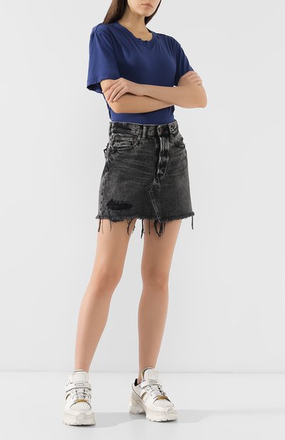 Джинсовая юбка MOUSSY черного цвета по цене 14050 руб., арт. 025CSC11-2410, фото 2 Джинсовая юбка MOUSSY, арт. 025CSC11-2410, фото 2