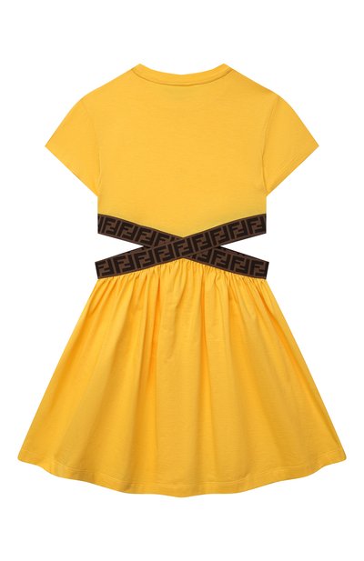 Хлопковое платье FENDI желтого цвета по цене 47200 руб., арт. JFB443/7AJ/8A-12+, фото 2 Хлопковое платье FENDI, арт. JFB443/7AJ/8A-12+, фото 2
