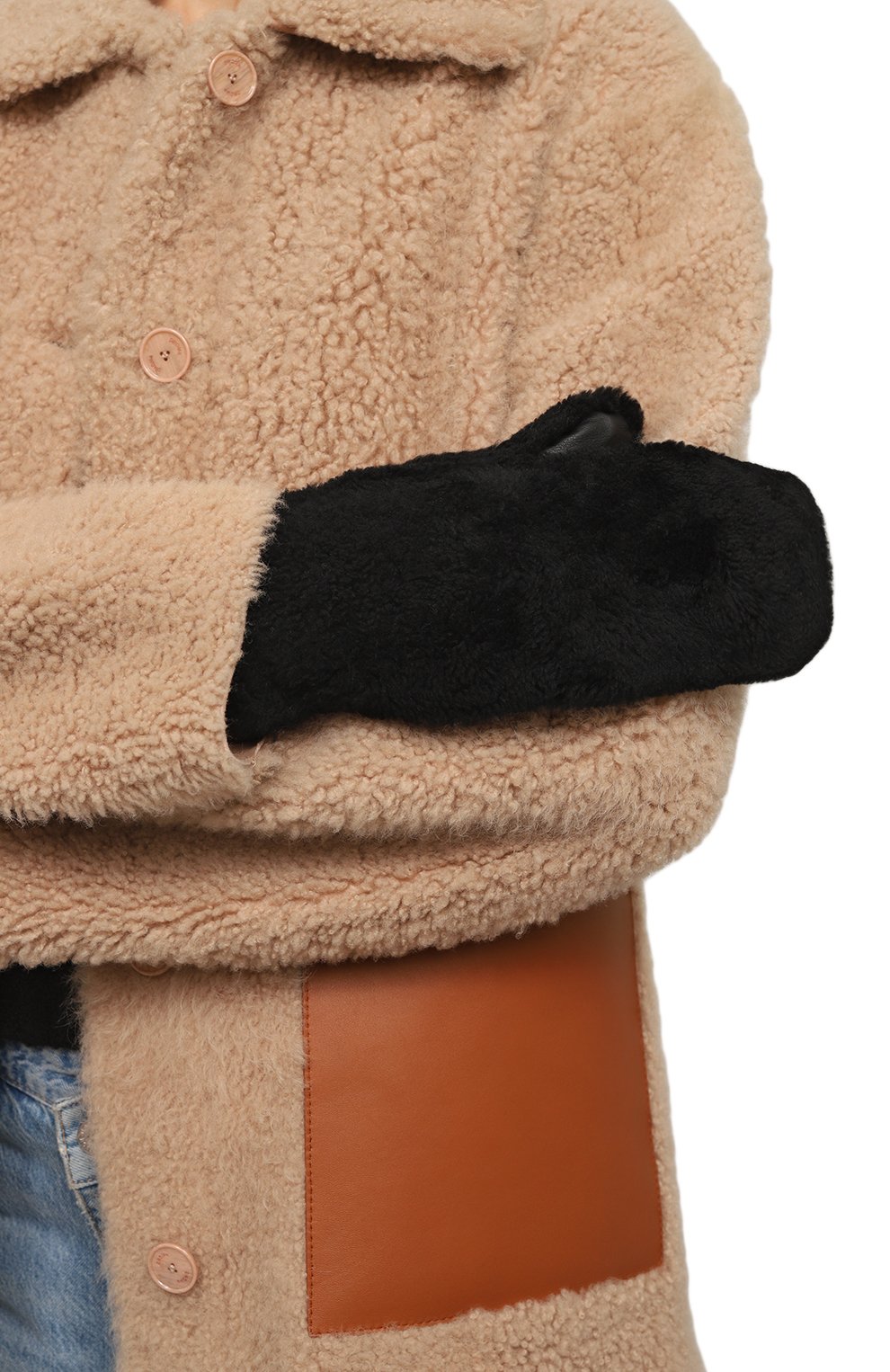 Меховые варежки из овчины YVES SALOMON, арт. 24WAA600XXMECL, фото 2