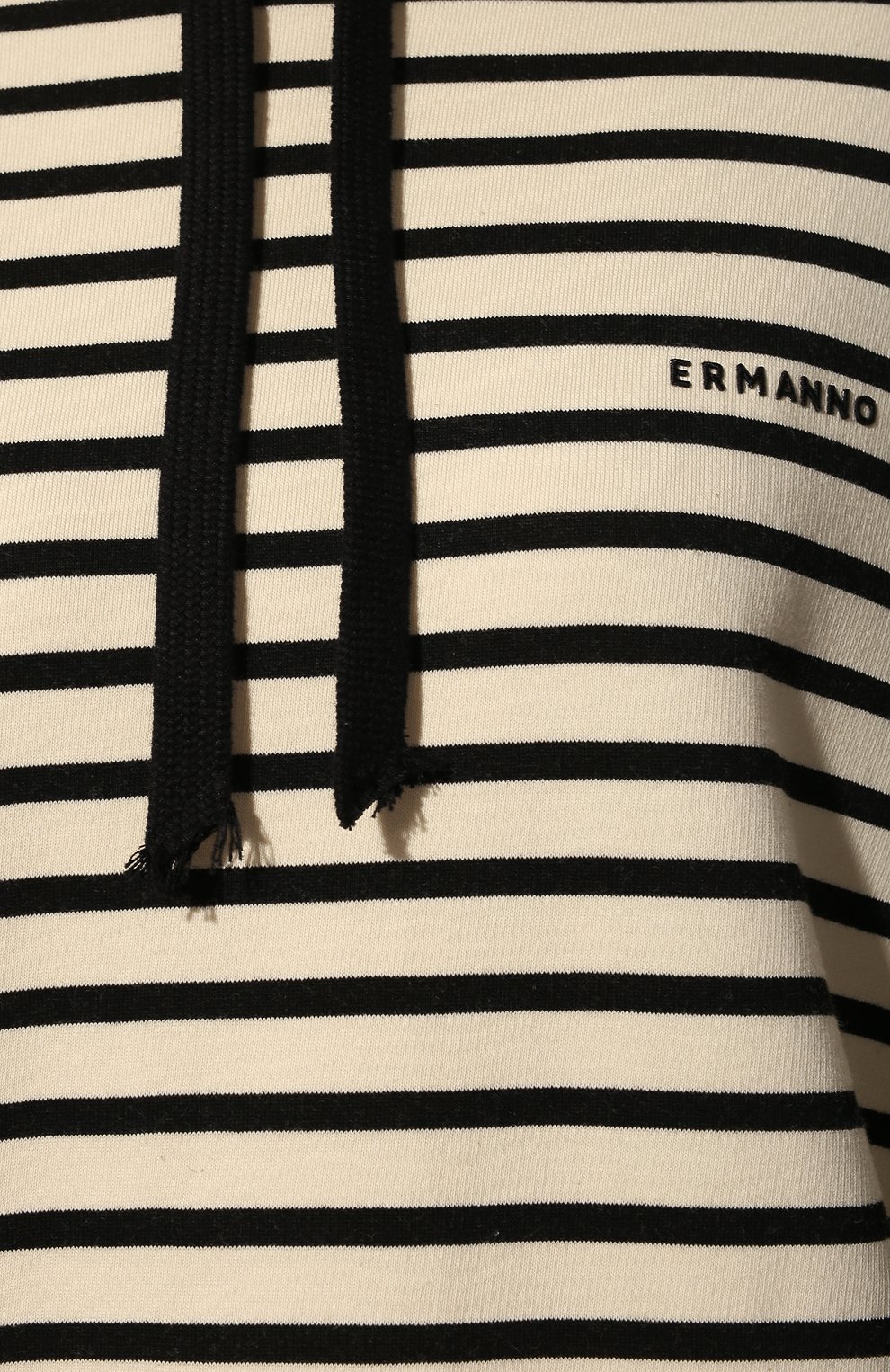 Худи из хлопка и вискозы ERMANNO FIRENZE черно-белого цвета по цене 35350 руб., арт. D40EL 059EC8, фото 5 Худи из хлопка и вискозы ERMANNO FIRENZE, арт. D40EL 059EC8, фото 5