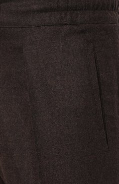 Мужские кашемировые брюки KITON коричневого цвета, арт. UP1LACK0165C | Фото 5 (Материал внешний: Шерсть, Кашемир; Длина (брюки, джинсы): Стандартные; Драгоценные камни: Проставлено; Материал сплава: Проставлено; Случай: Повседневный; Стили: Кэжуэл)