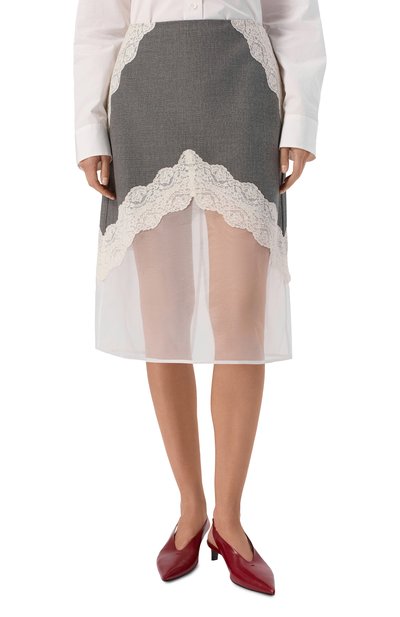 Комбинированная юбка JIL SANDER, арт. J03MA0257/J41557, фото 3