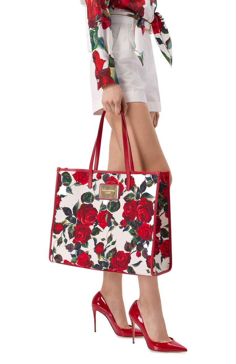 Женская сумка-тоут DOLCE & GABBANA разноцветного цвета, арт. BB2274/AI354 | Фото 2 (Материал: Текстиль; Размер: large)
