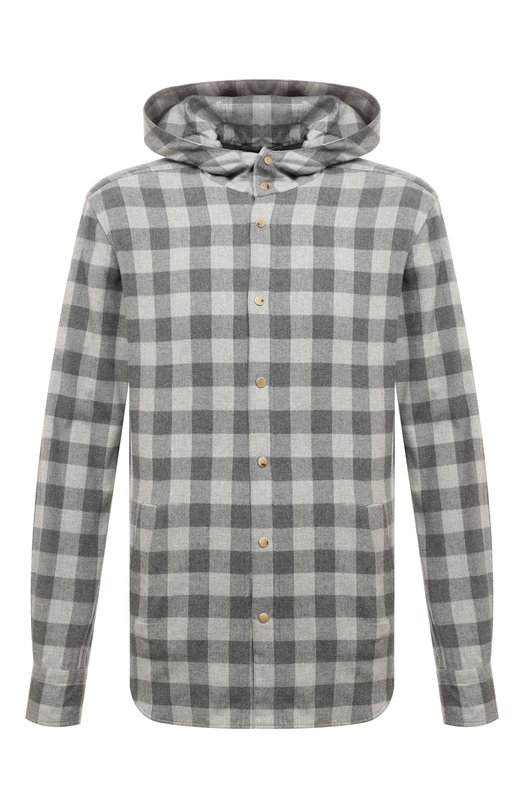 Хлопковая рубашка Kiton UMCMARH0864501 Серый UMCMARH0864501