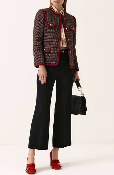 Приталенный шерстяной жакет с круглым вырезом GUCCI, арт. 482551/ZJW56, фото 2