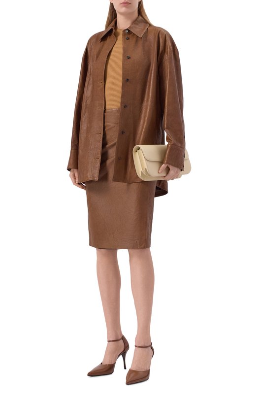 Шерстяной топ Petar Petrov F24K31 Коричневый  F24K31 Фото 2