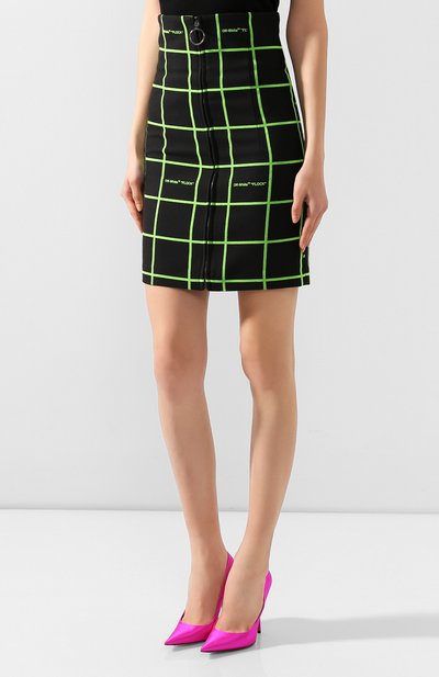 Юбка OFF-WHITE черного цвета по цене 46750 руб., арт. 0WCC077F19F840501000, фото 3 Юбка OFF-WHITE, арт. 0WCC077F19F840501000, фото 3