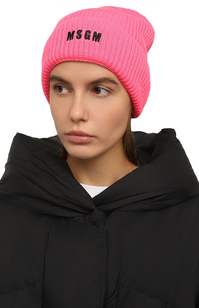 Шапка MSGM фуксия цвета по цене 8840 руб., арт. 3541MDL08/237761, фото 2 Шапка MSGM, арт. 3541MDL08/237761, фото 2