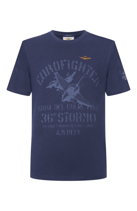 Хлопковая футболка Aeronautica Militare TS2525UJ00686 Синий TS2525UJ00686