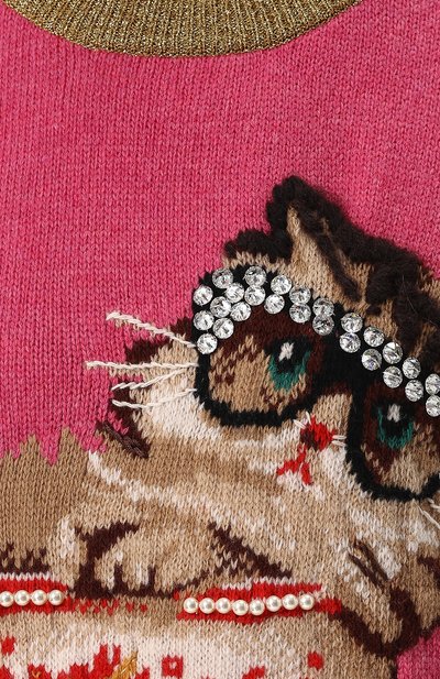 Шерстяной пуловер прямого кроя с круглым вырезом GUCCI, арт. 503897/X9Q11, фото 5