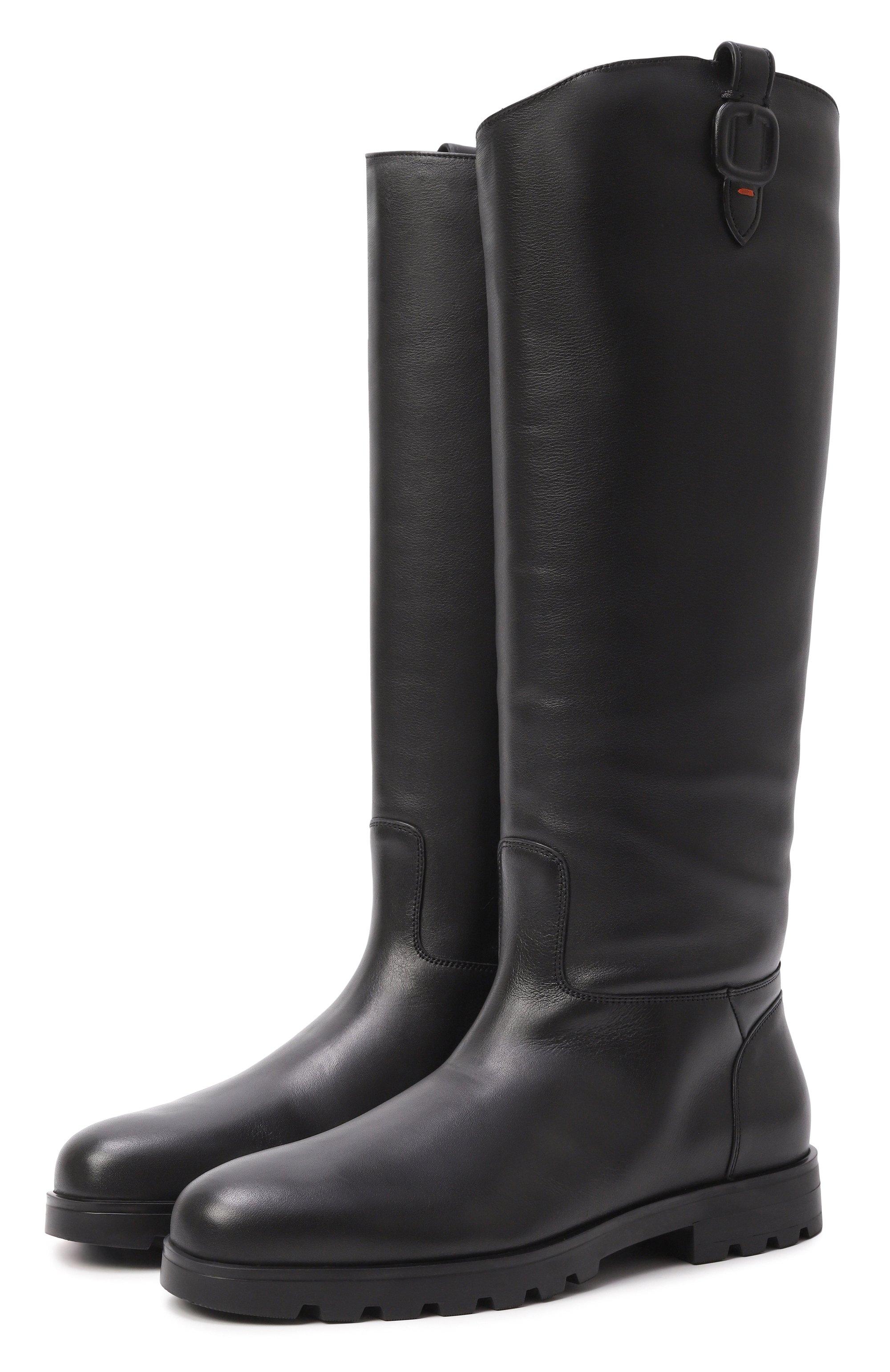 Кожаные сапоги SANTONI черного цвета по цене 147500 руб., арт. WSDG71713SMRHVRF, фото 1 Кожаные сапоги SANTONI, арт. WSDG71713SMRHVRF, фото 1